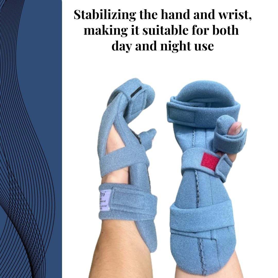 Polyester Blue Medium Left Hand Brace Contracture Relief