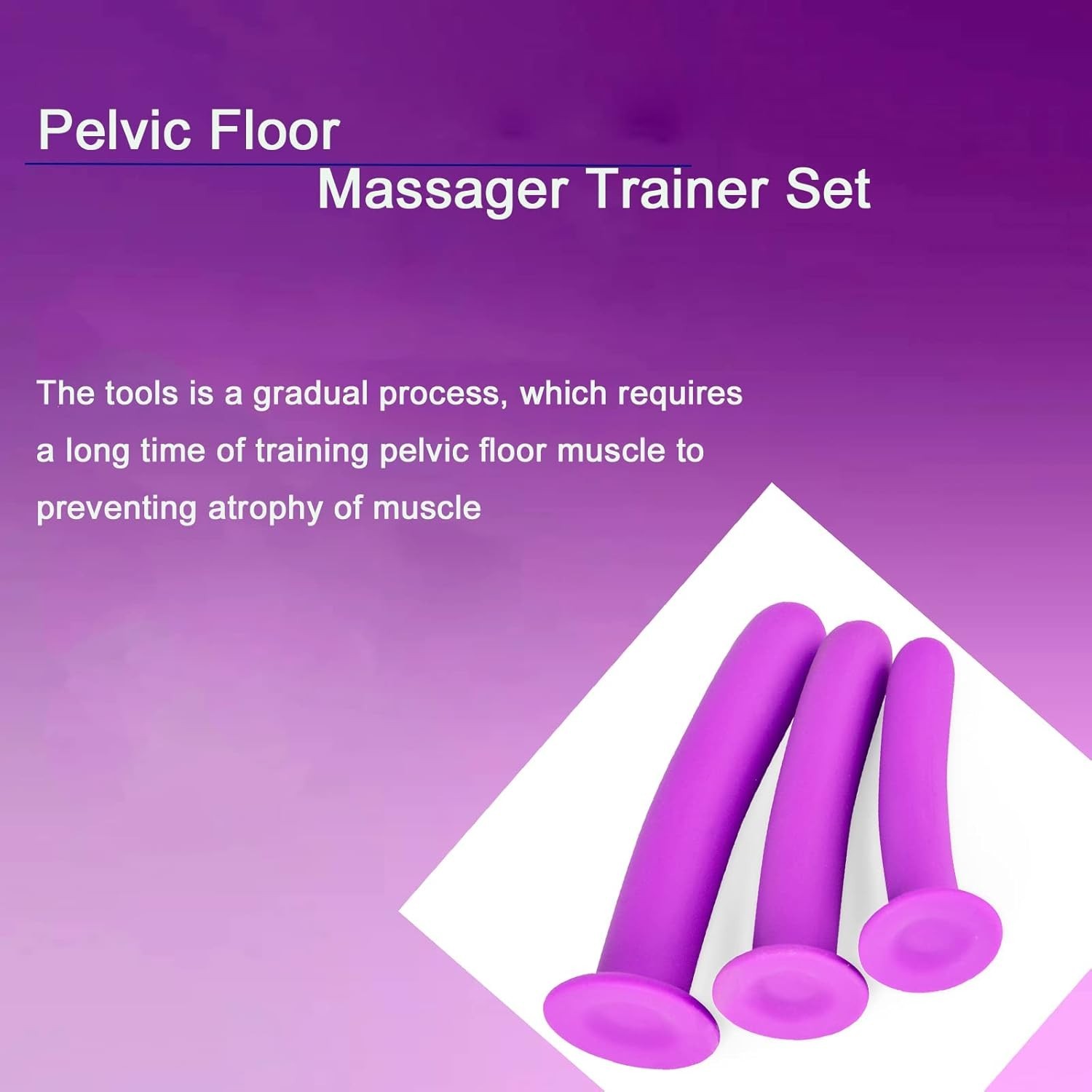 Pelvic Floor Muscle Massage Trainer Set 3 Pack Silicone for Enhanced Flexibility