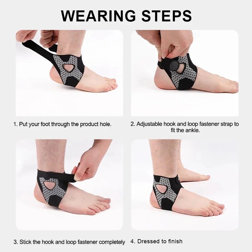 Ultra Thin Ankle Brace Compression Support Strap Sleeve for Sports 1 Piece