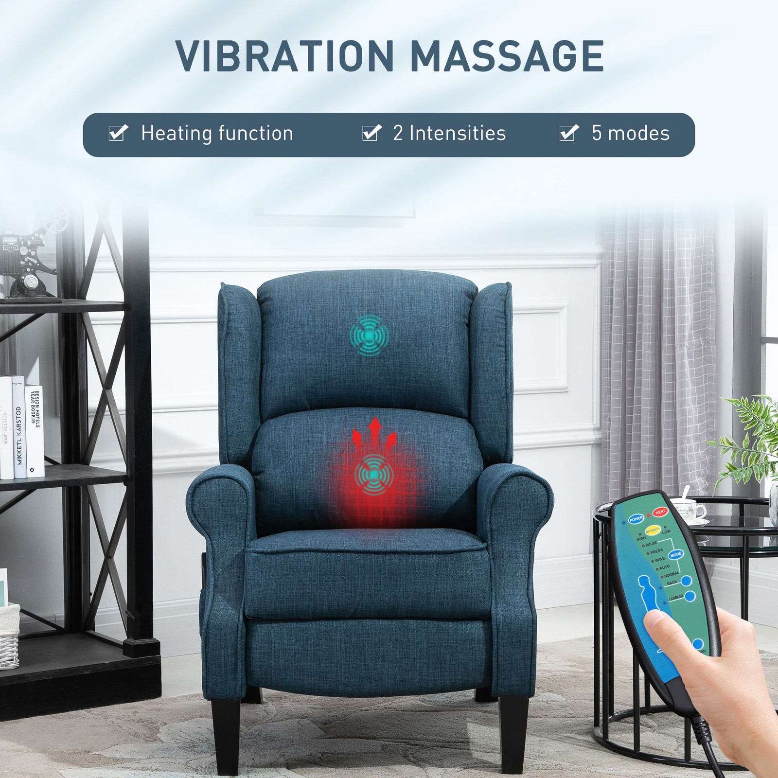 Massage Sofa Chair with Heat, Massage Recliner Chair with Remote Controller