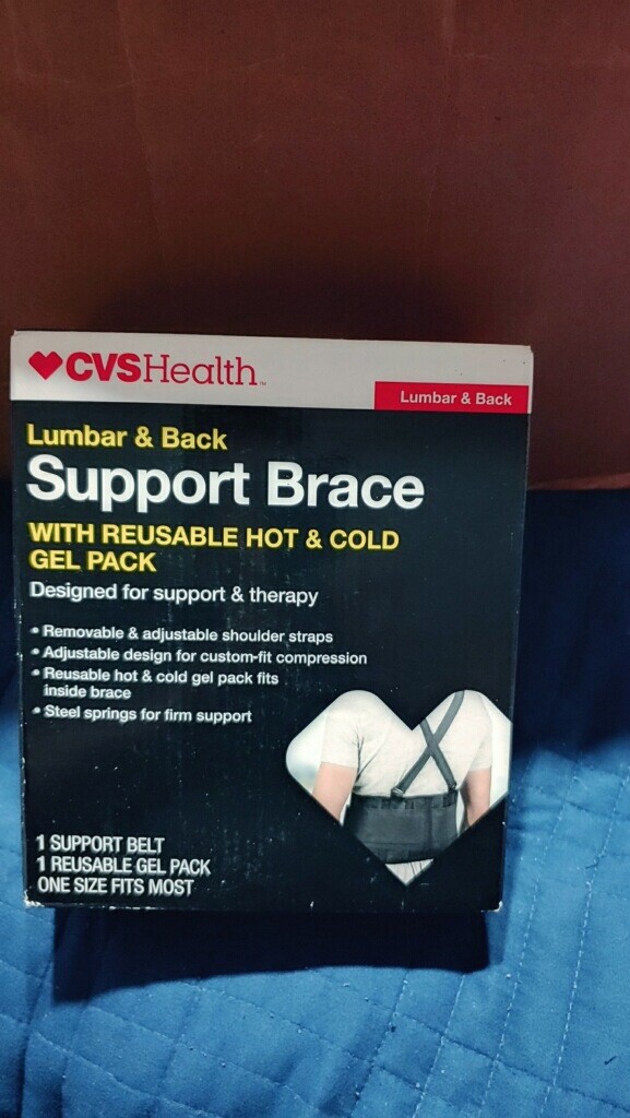 Lumbar & Back SUPPORT BRACE with Reusable Hot & Cold Gel Pack CVS Health