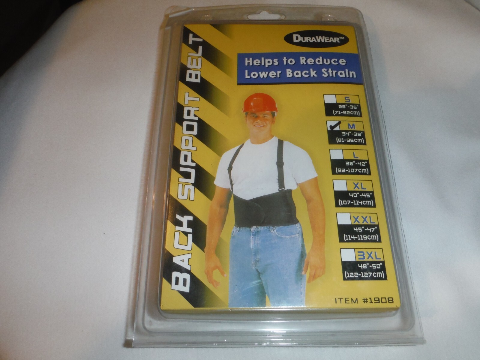 DuraWear Adjustable Back Support Belt, Black, Size- Medium 34″- 38″ Model 1908