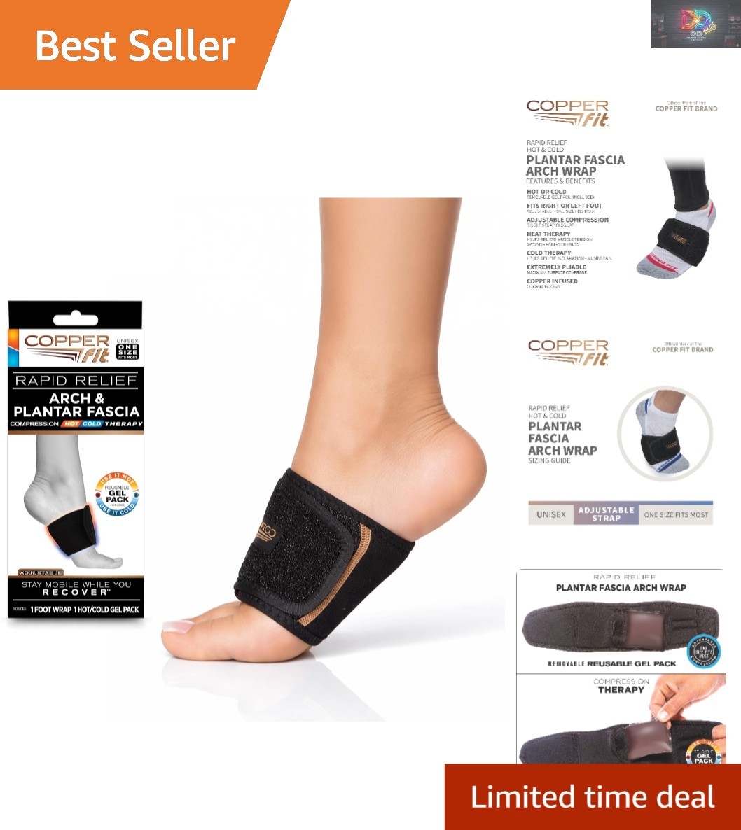 Rapid Relief Plantar Fascia Foot Wrap with Hot/Cold Gel Therapy