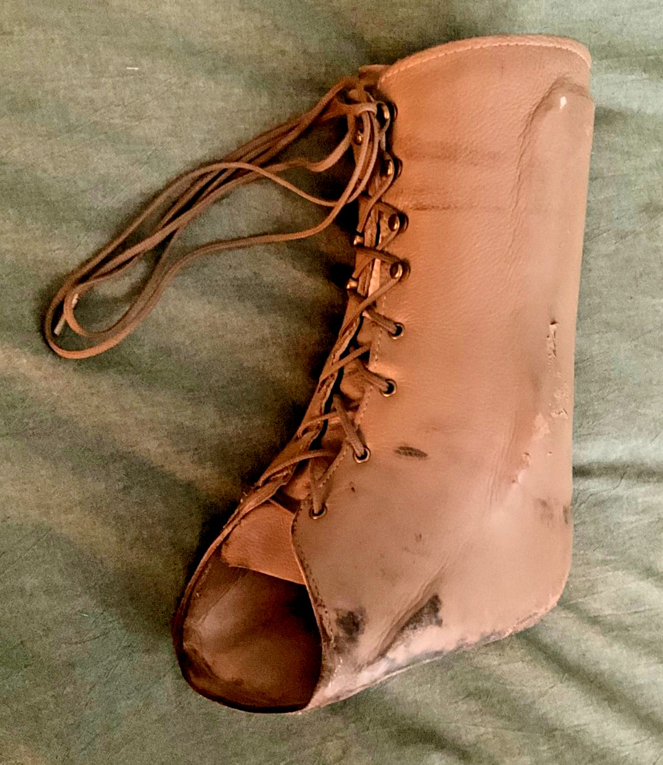 Azafo Arizona Biege LEATHER LACE UP Left Ankle Brace ORTHOPEDIC Boot Fast Ship