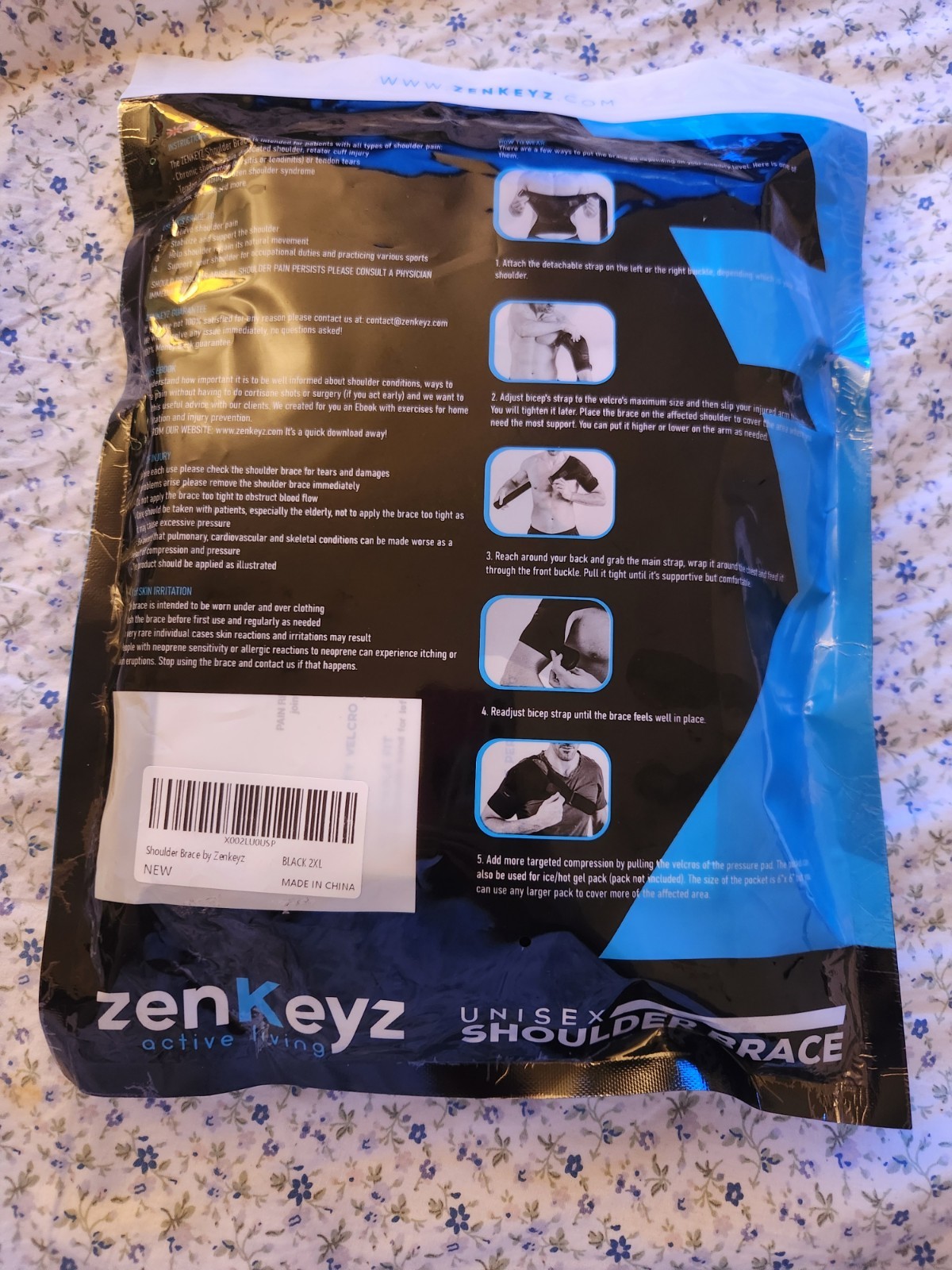 ZENKEYZ Shoulder Brace Compression & Support Unisex Black 2xL New