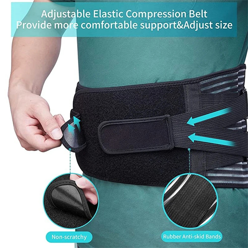 Adjustable Lower Back Brace Lumbar Support Waist Belt For Men Women Pain Relief