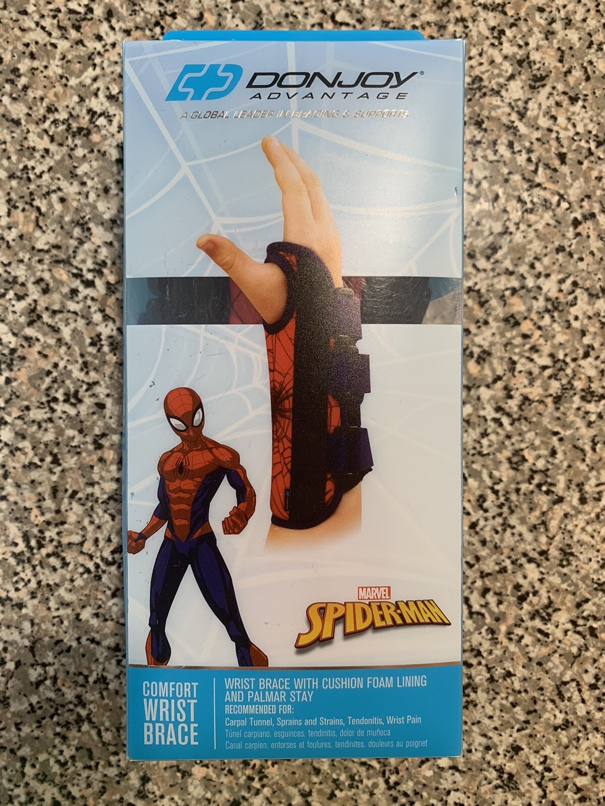 Marvel DONJOY Kids Spider-Man ADVANTAGE COMFORT MODERATE WRIST BRACE NEW