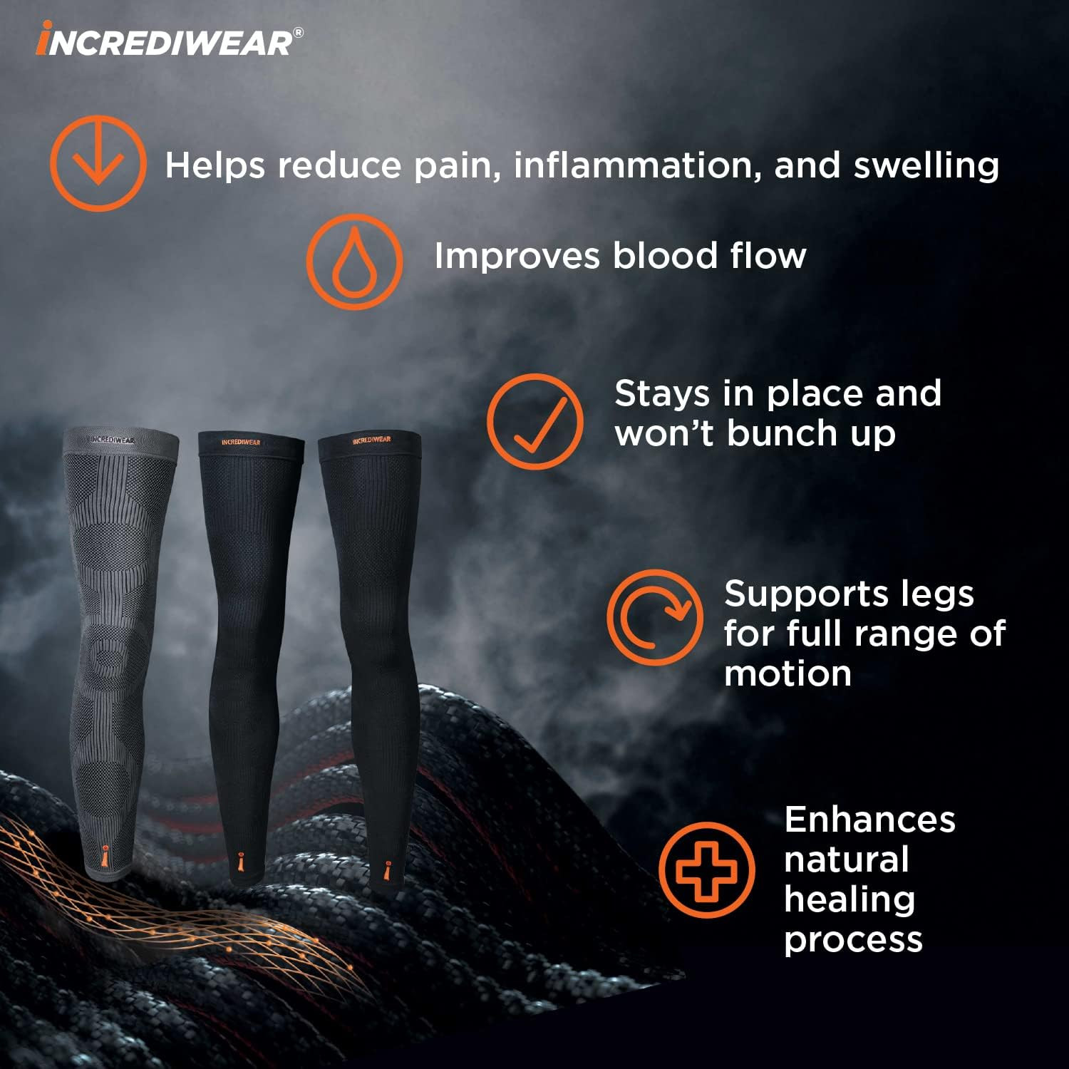 Leg Sleeve 2Pk – Full Length for Pain Relief, Recovery & Circulation (Large)