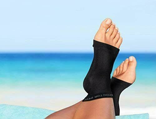 Doctor Developed Copper Foot Sleeves/Plantar Fasciitis Socks Pair Size L