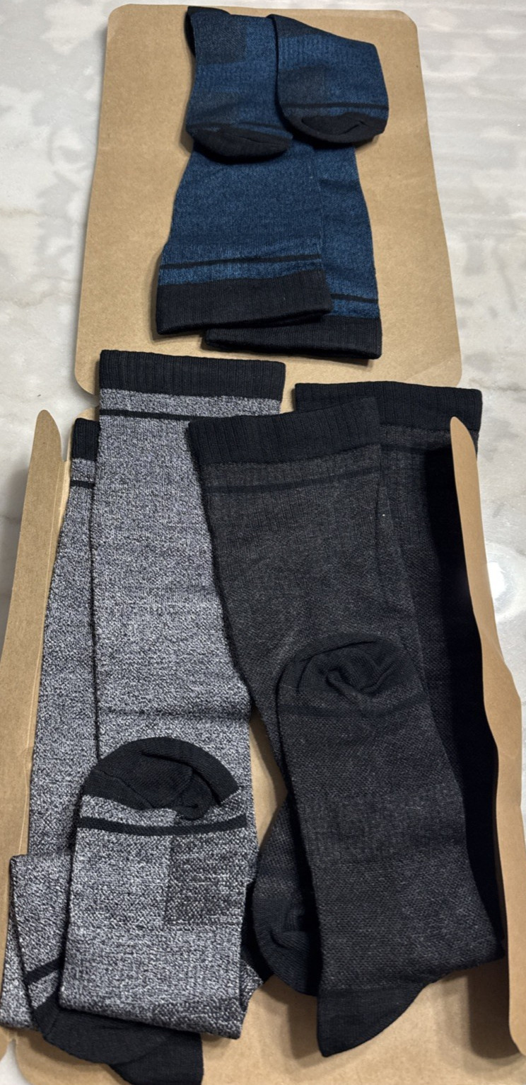 Compression Socks 3 pairs 15-20 mmHg Bamboo Viscose Knee High Unisex L/XL NEW