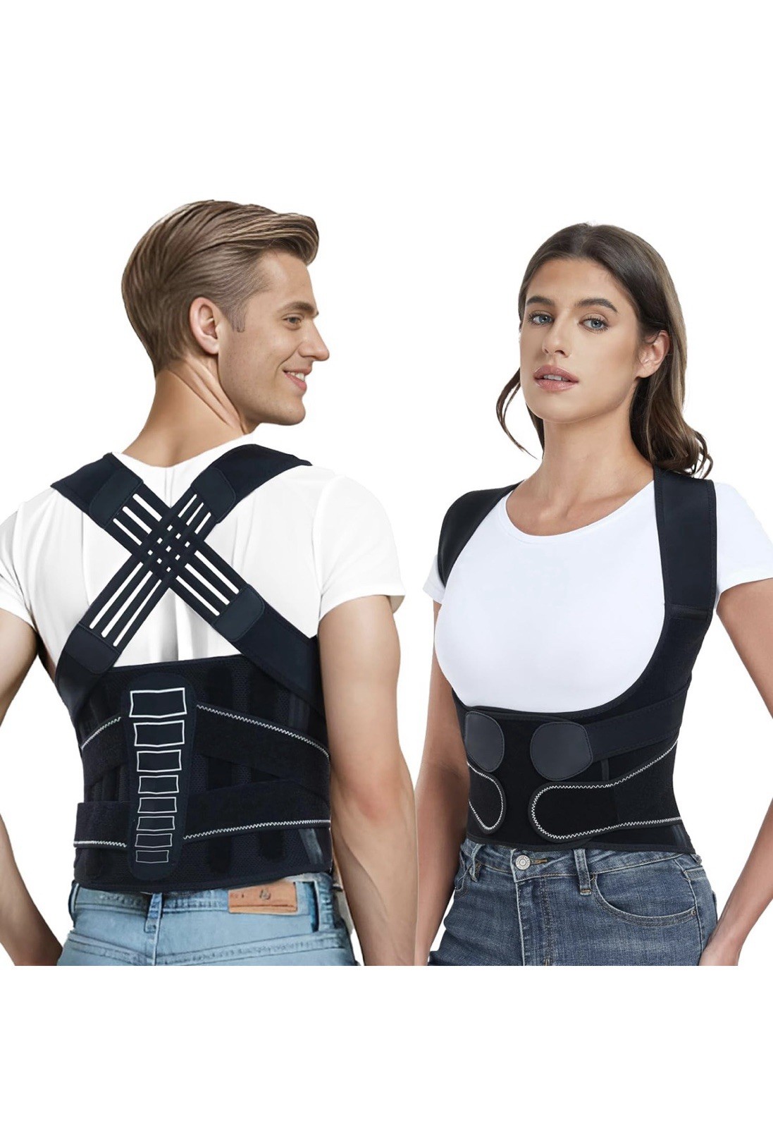 Enthra Back Brace Posture Corrector with Spine Vertical Alignment System -Unisex