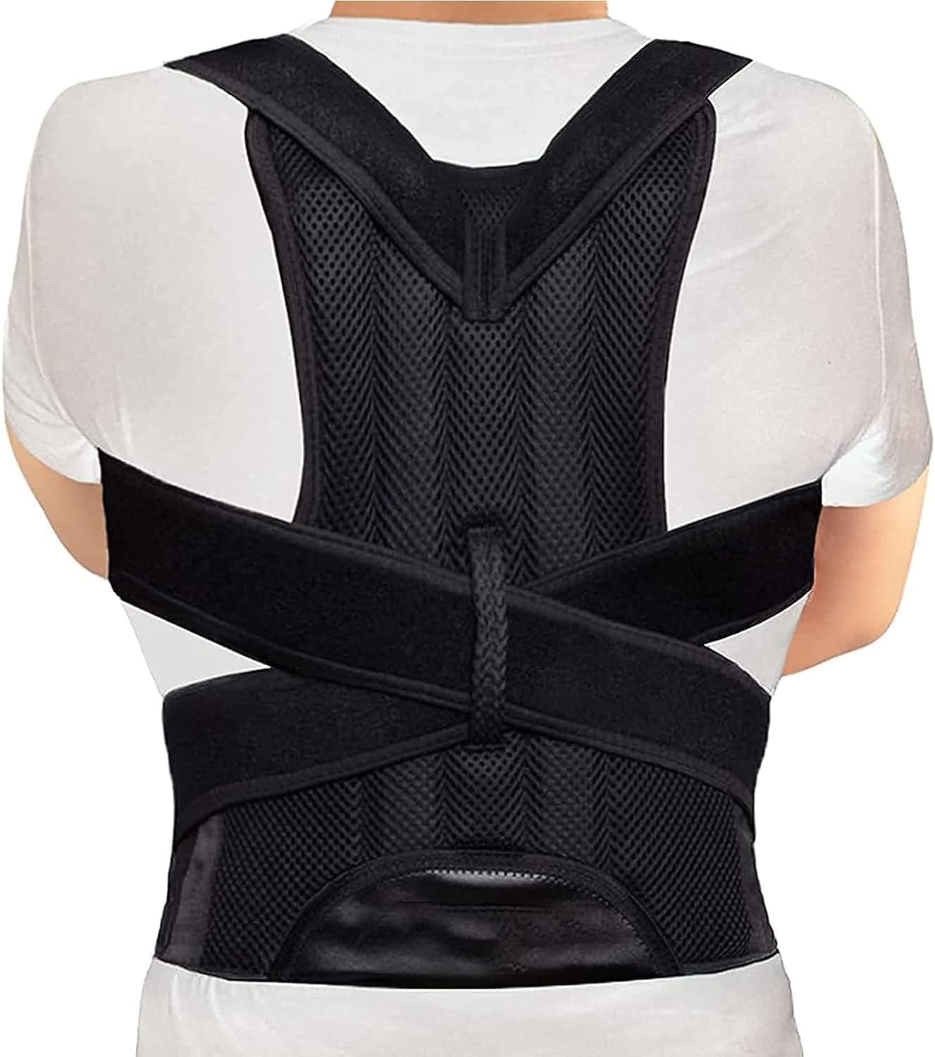 WONFAST Posture Corrector for Women and Men, Adjustable Back XXXL, Black