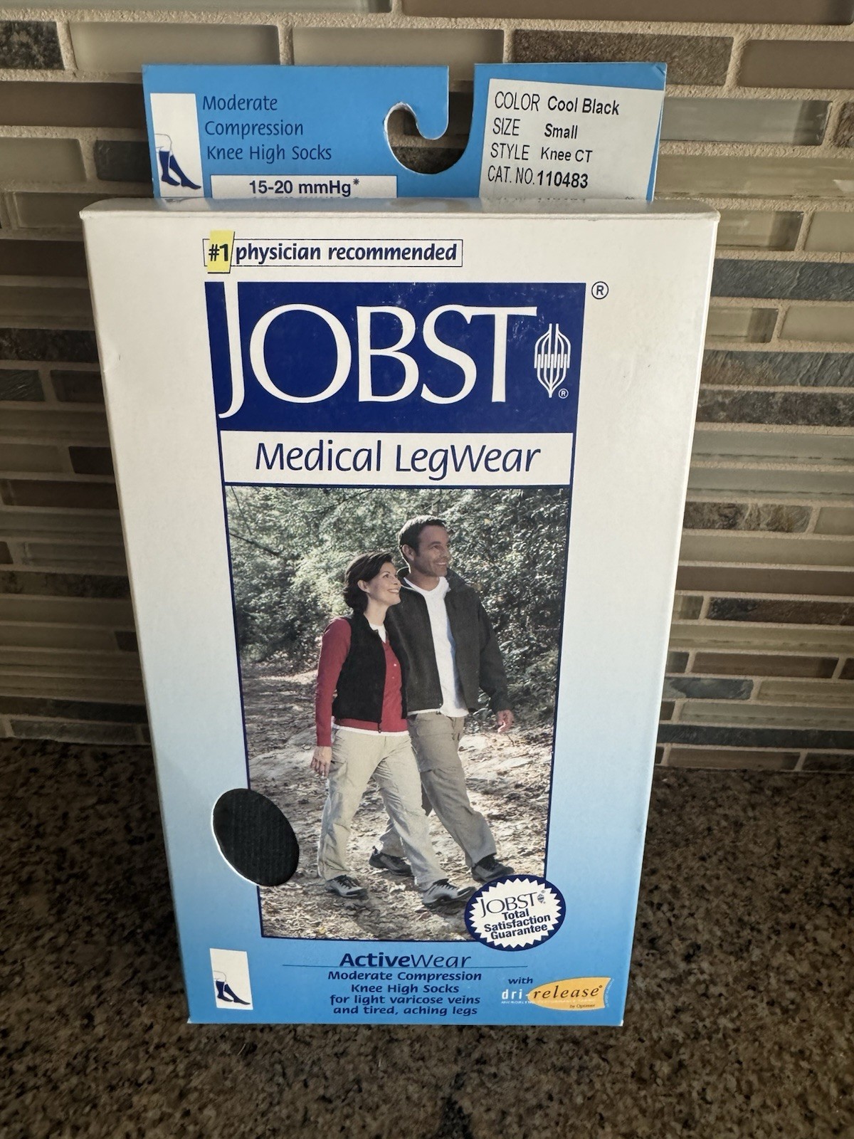 Jobst Activewear Compression 15-20 mmHg Small Black Knee-CT Free Shipping