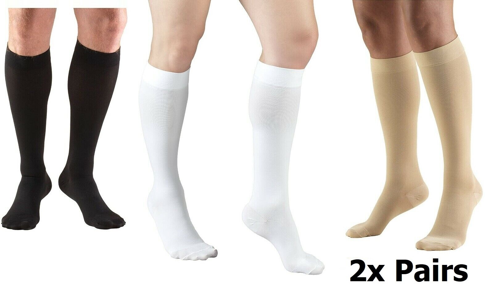Truform 8808 Surgical Compression Stockings Unisex Anti-Embolism 18 mmHg 2 Pairs