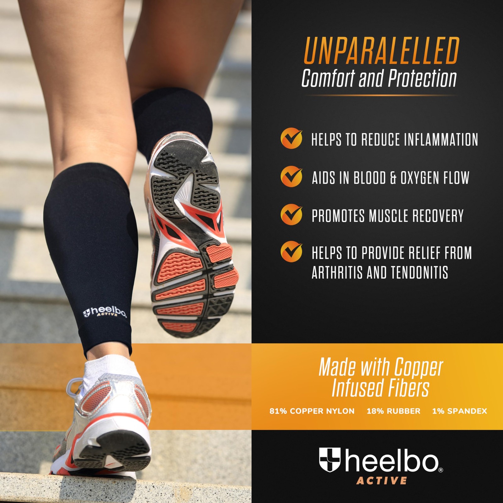 Copper Infused Calf Compression Sleeves, Support Muscle Recovery & Blood Circ…