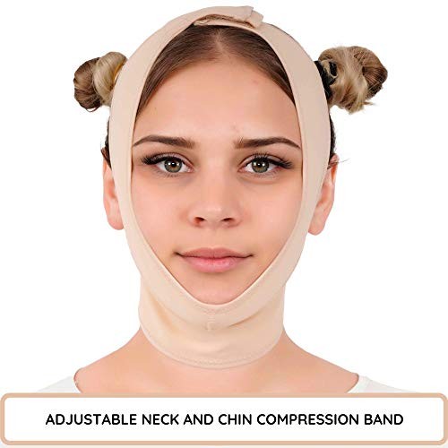 Post Surgery Neck and Chin Compression Garment Wrap Large (Pack of 1) Beige