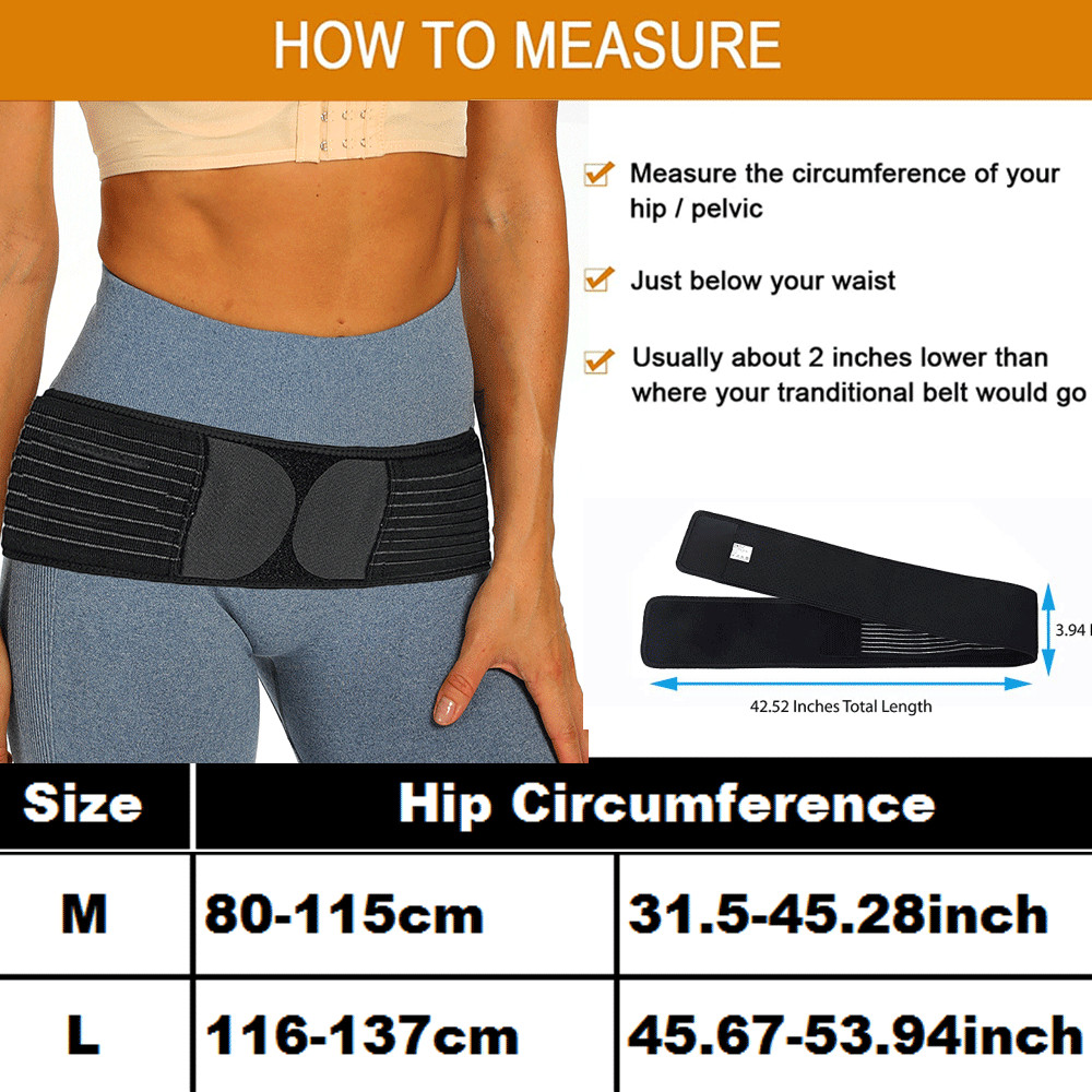 Adjustable Lumbar Support Lower Waist Back Belt Brace Sacroiliac SI Pelvic Pain