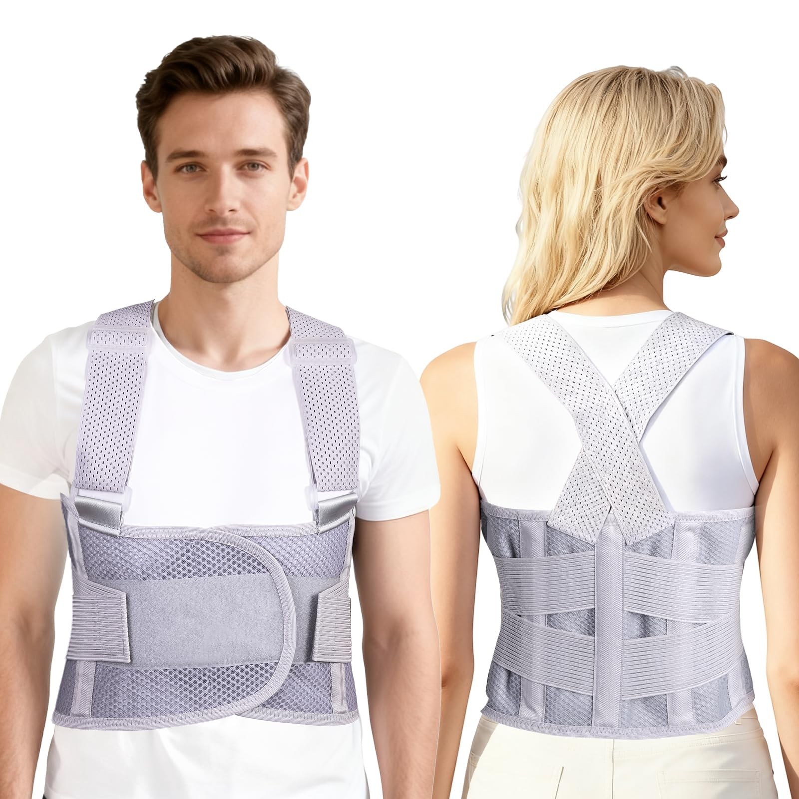 Small Grey Rib Brace Cracked Ribs Sternum Support Elastic Breathable Wrap