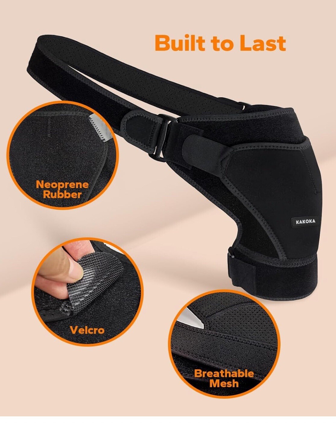 Adult Adjustable Shoulder Brace Compression Stability Support Unisex Men Women