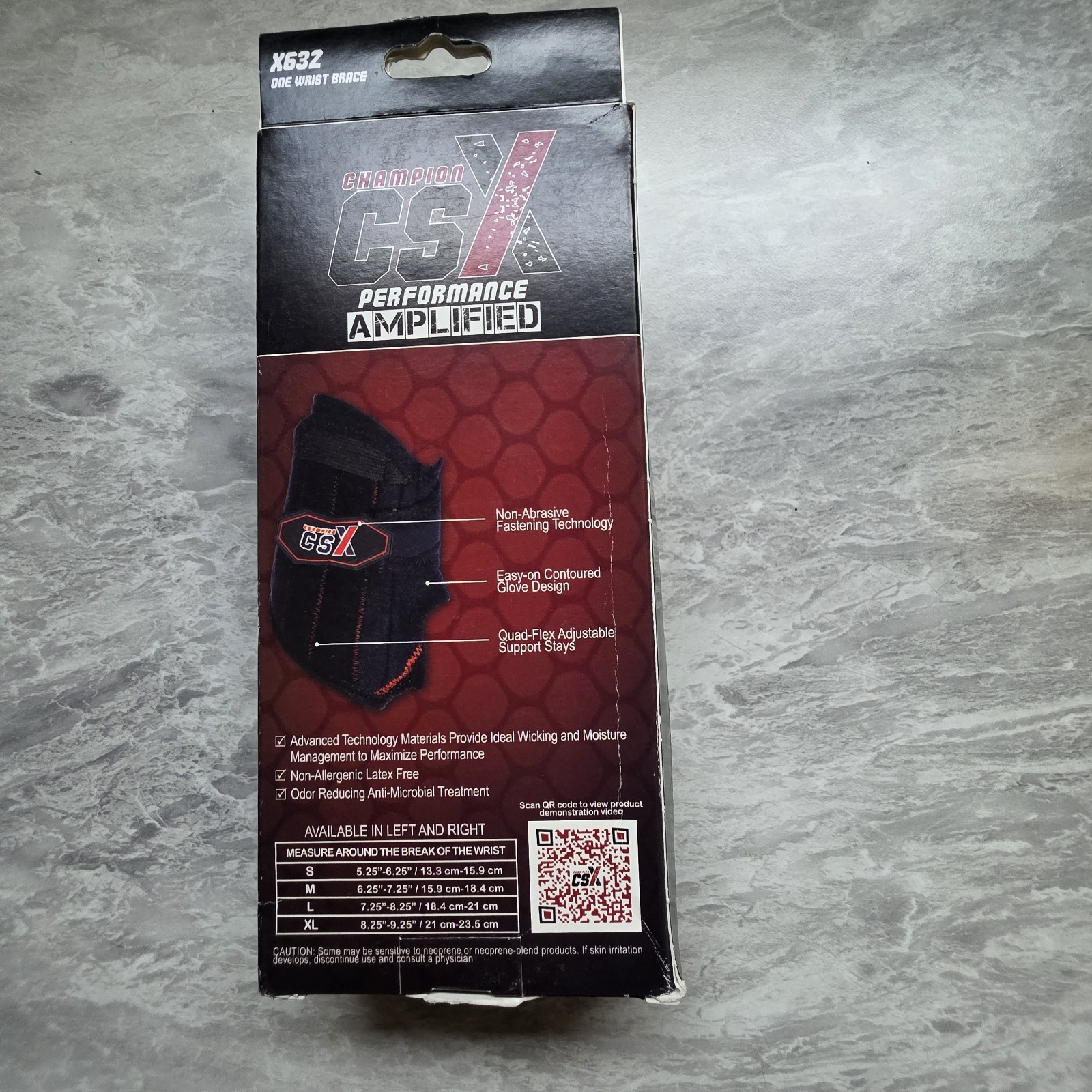 NIB Champion CSX X632 Wrist Brace Left Hand Medium Wrist 6.25″ – 7.25″ Around
