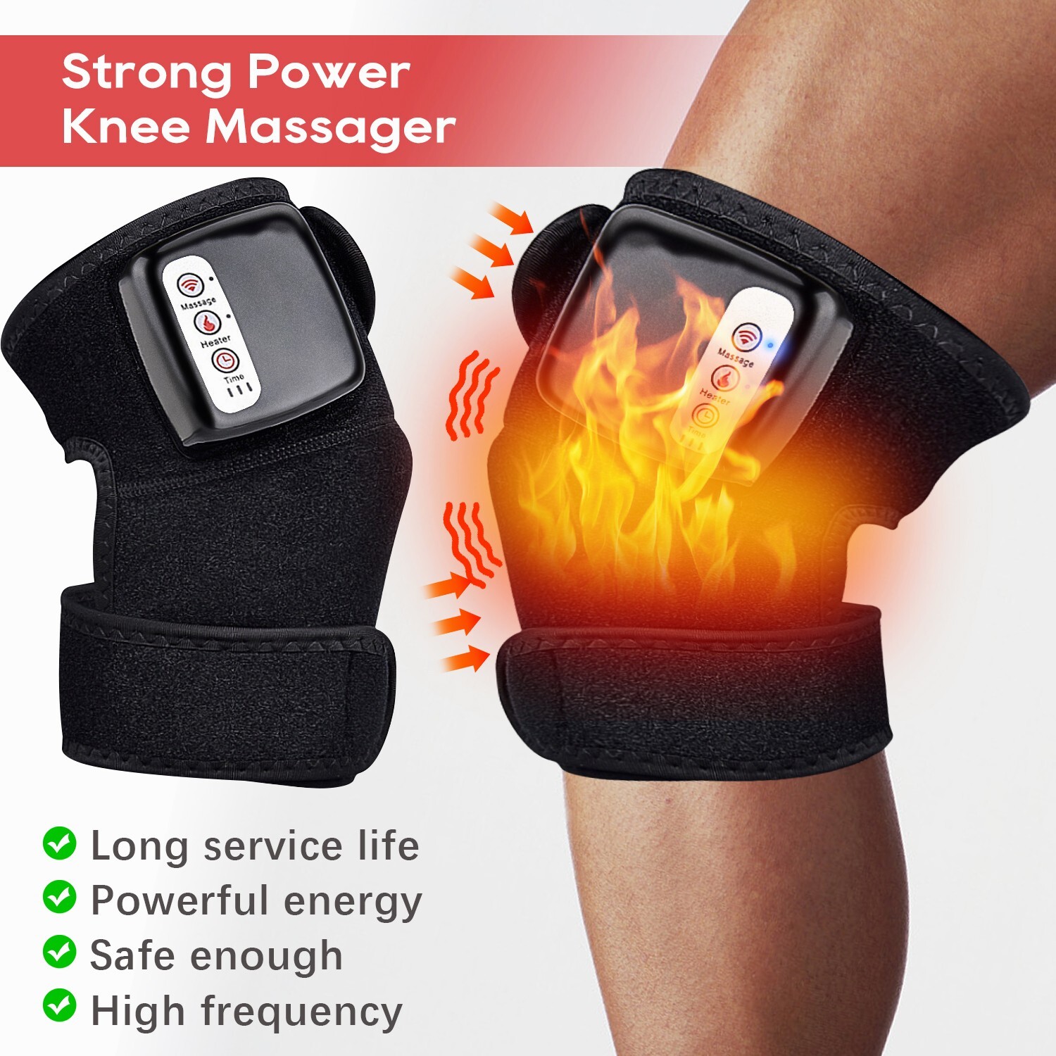 US Electric Heating Vibration Knee Leg Joint Pad Massager Brace Therapy 2026 NEW
