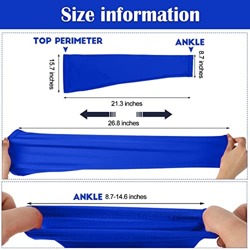 Leg Sleeves Compression Long Knee Sleeve UV Protect 8 Black, White, Blue, Gray