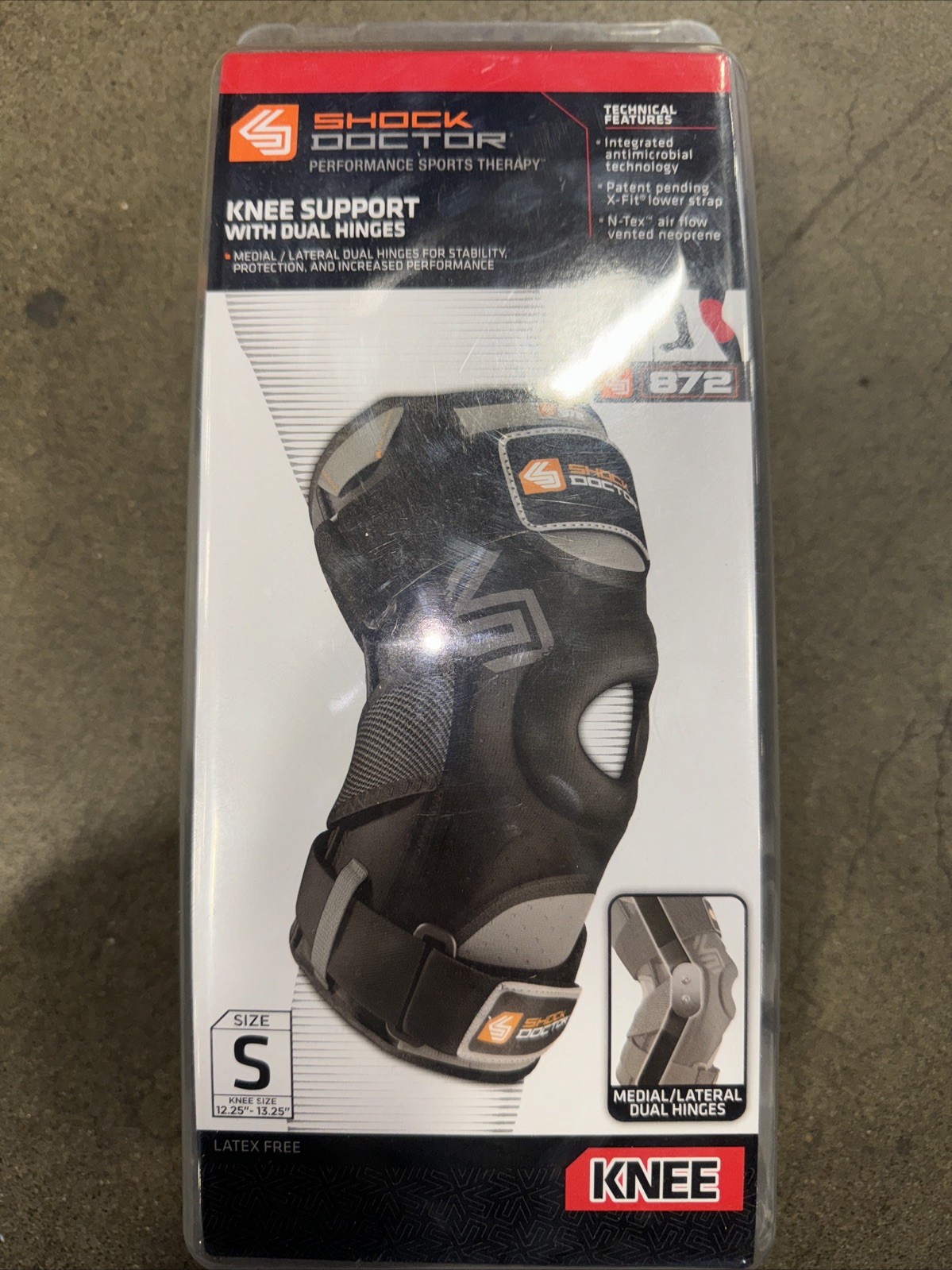 Shock Doctor Level 2 Knee Brace/Dual Hinges Size Small In Box 872 X-fit