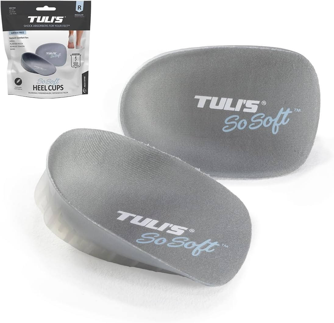 Tuli’S so Soft Heel Cups for Plantar Fasciitis & Heel Pain, 1 Pair, Regular | He