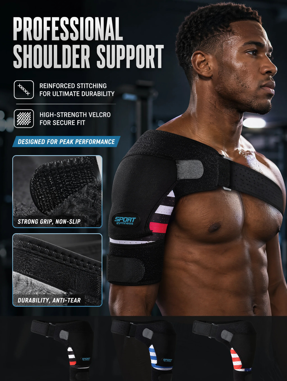 New Shoulder Support Brace, Adjustable Shoulder Stability Brace with Ice Pocket