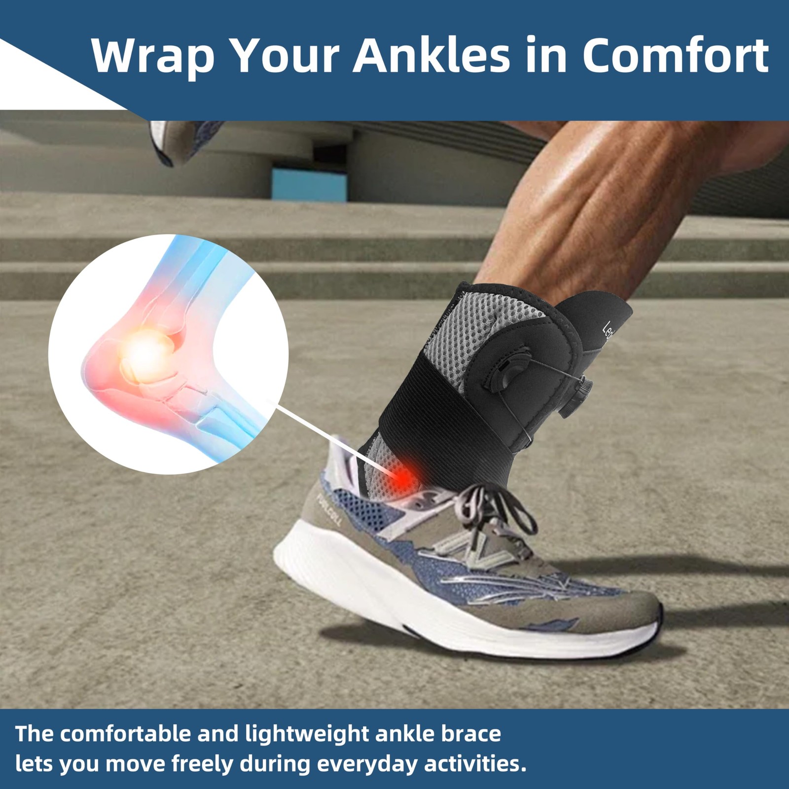 LedoTorMedics Ankle Brace for Running and Sports- Lightweight Breathable Ankle