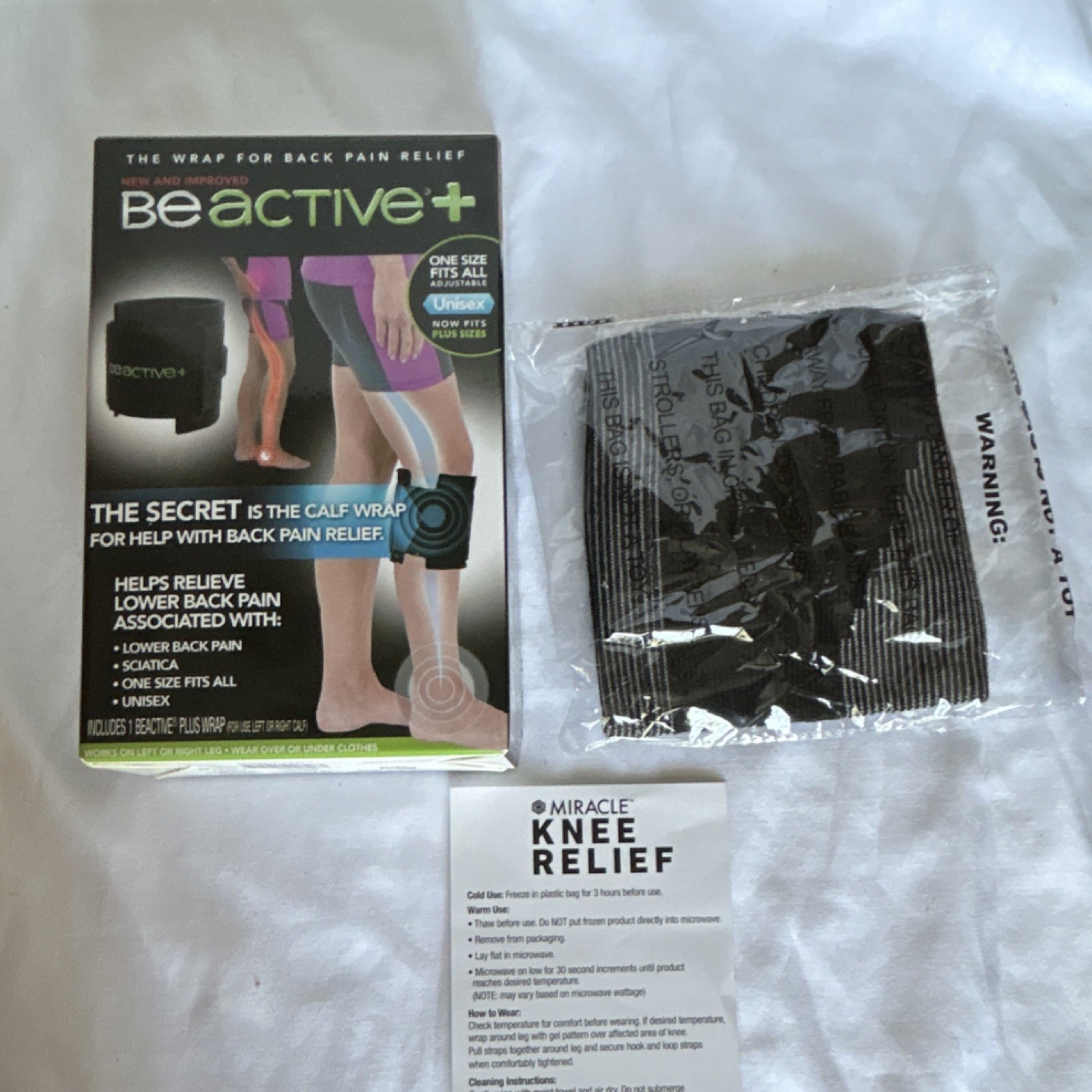 BeActive Plus Adjustable Calf Wrap BA-1000 One Size for Back & Sciatica Relief
