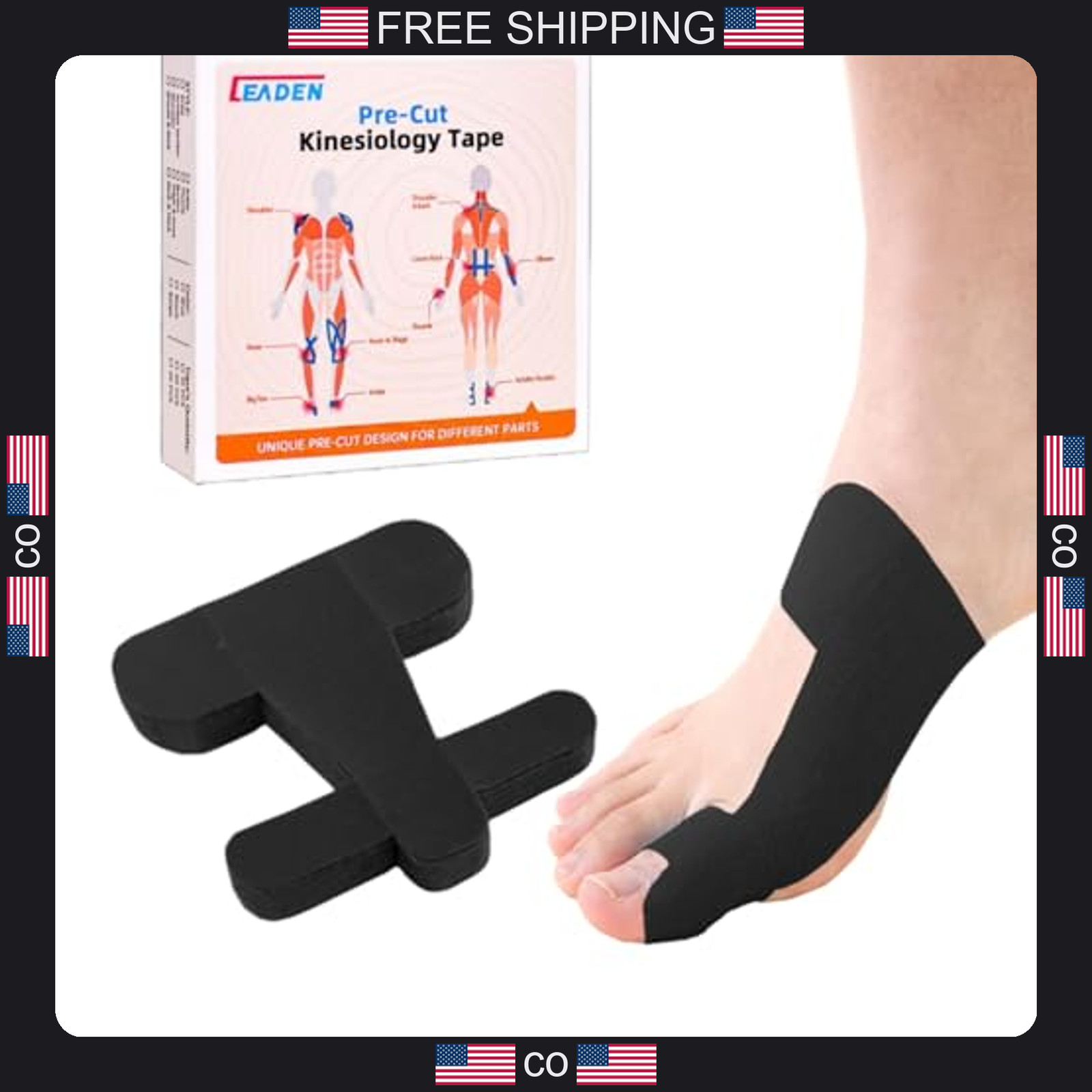 Precut Kinesiology Tape for Bunion Support 40 Pcs