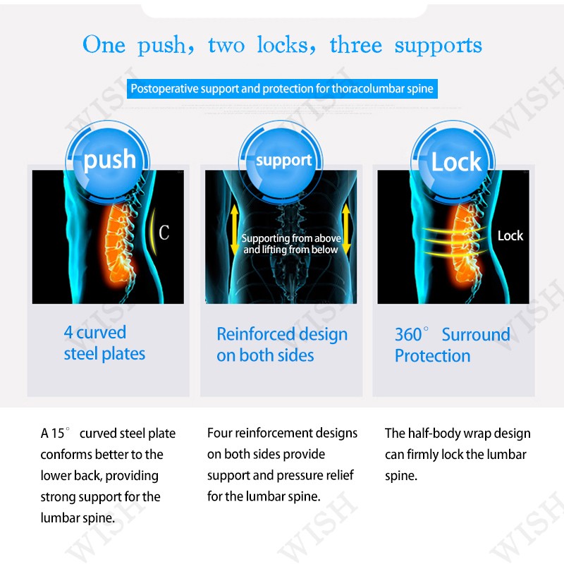 Inflatable lumbar and thoracic spine fixation brace to relieve lower back pain