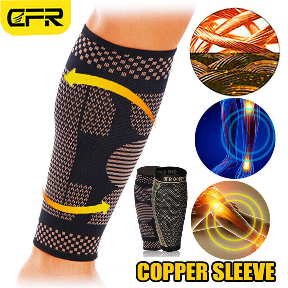 CFR Copper Compression Calf Sleeve Leg Splint Support Brace Run Sport Shin Socks