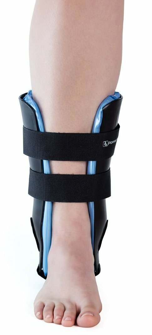 Powerstep Air Stirrup Stability Support Ankle Brace with Air Bladder – Black