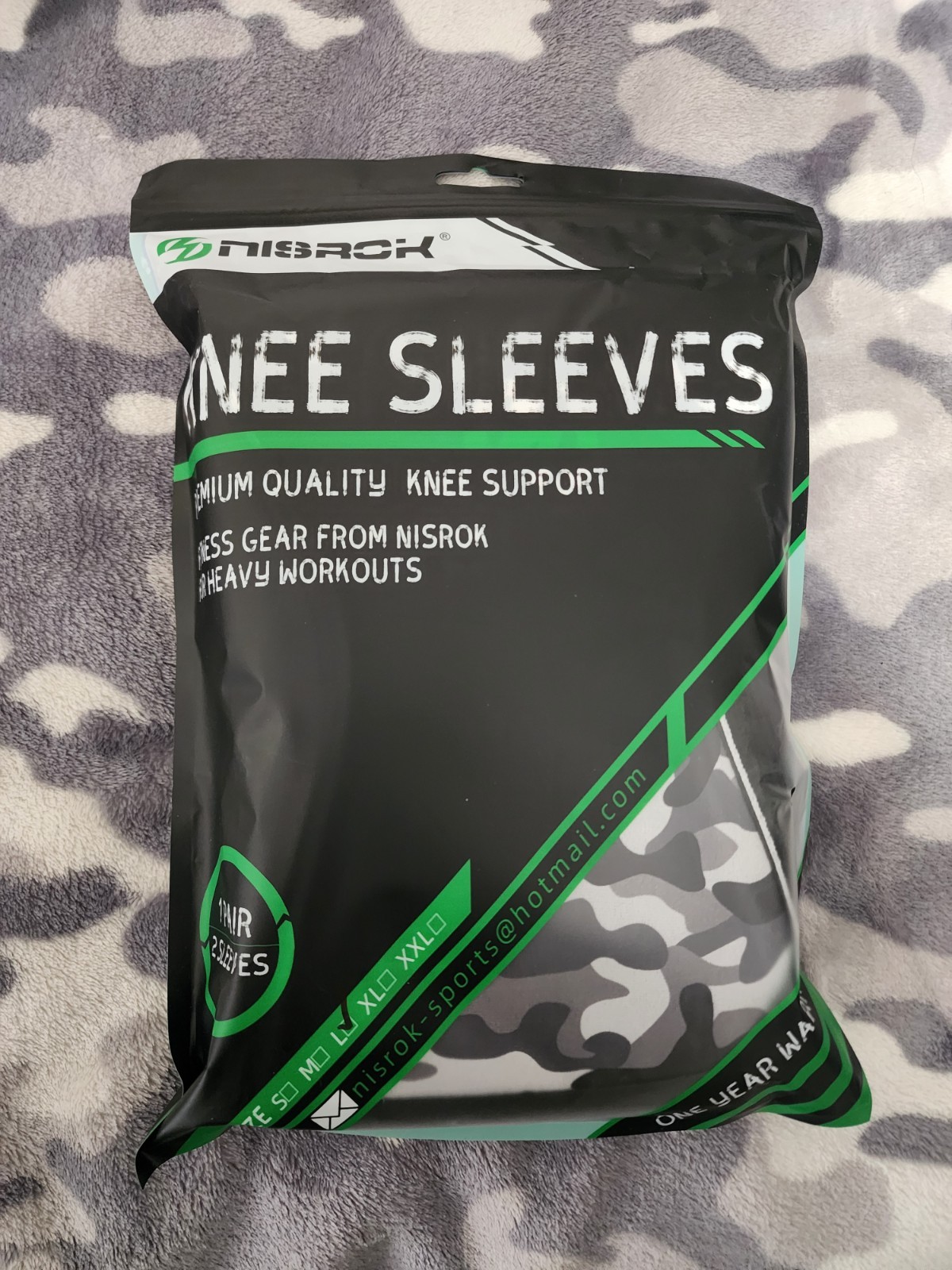 Nisrok Knee Sleeves (1 Pair), 7mm Neoprene Compression Knee Braces Size: Large