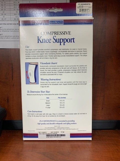 Compressive Knee Support w/Viscoelastic Insert White by FLA Orthopedics