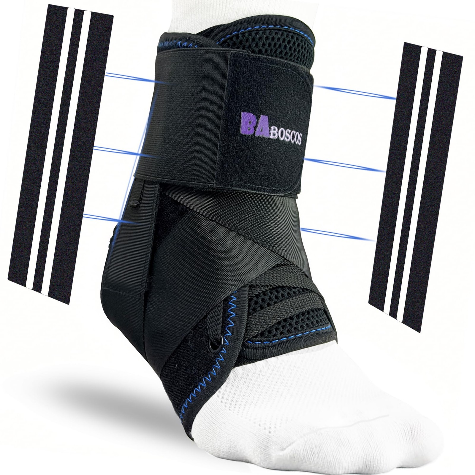 Ankle Brace for Men Women, Figure 8 Stabilizer with Quick Pull Fit