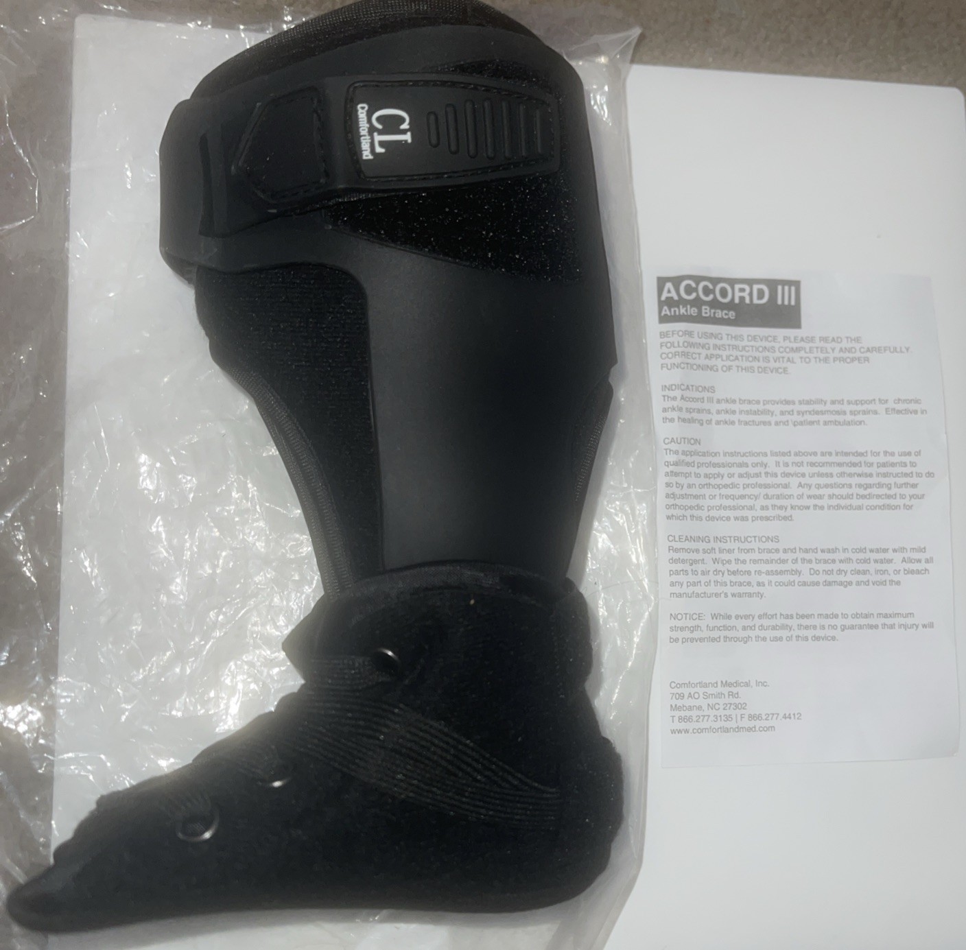 Comfortland Accord III Size S RIGHT Ankle Support Brace Lightweight Adjustable