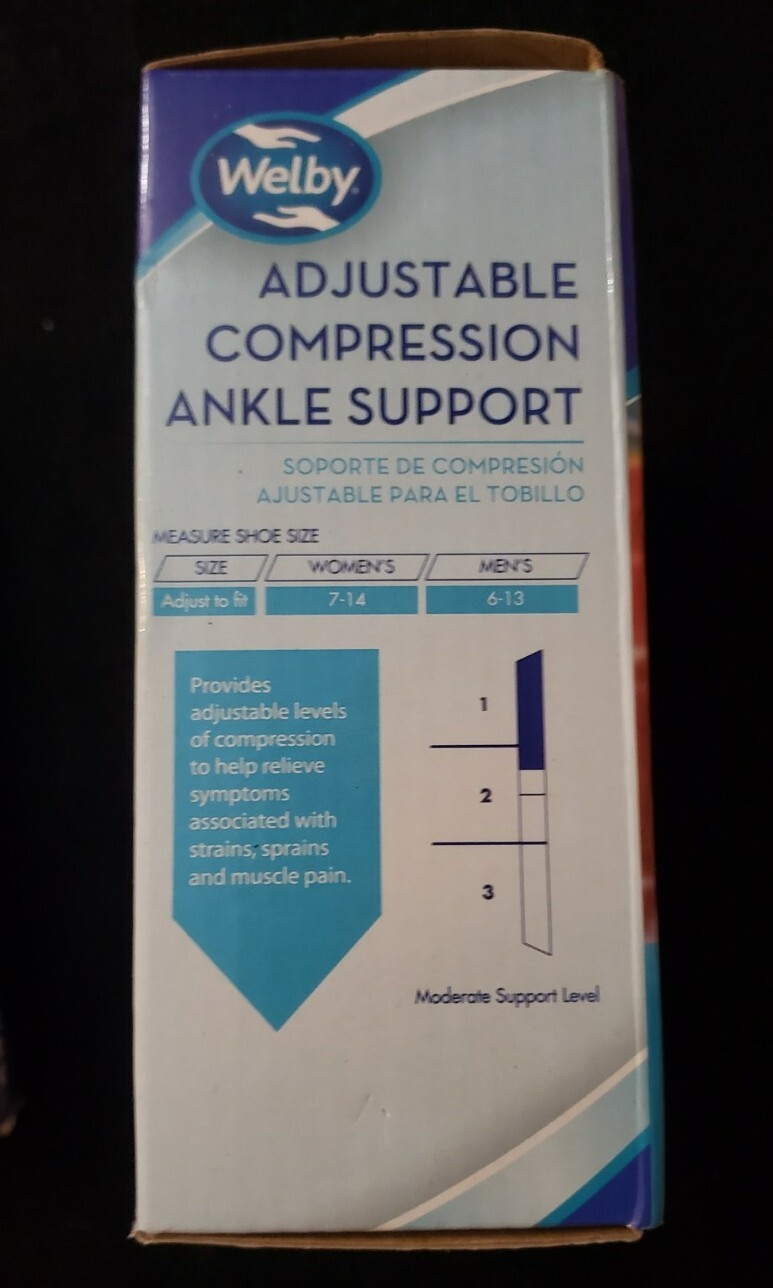 2 New Ankle Supports Dr. Arthritis Cooper Lined & Welby Adjustable Compression