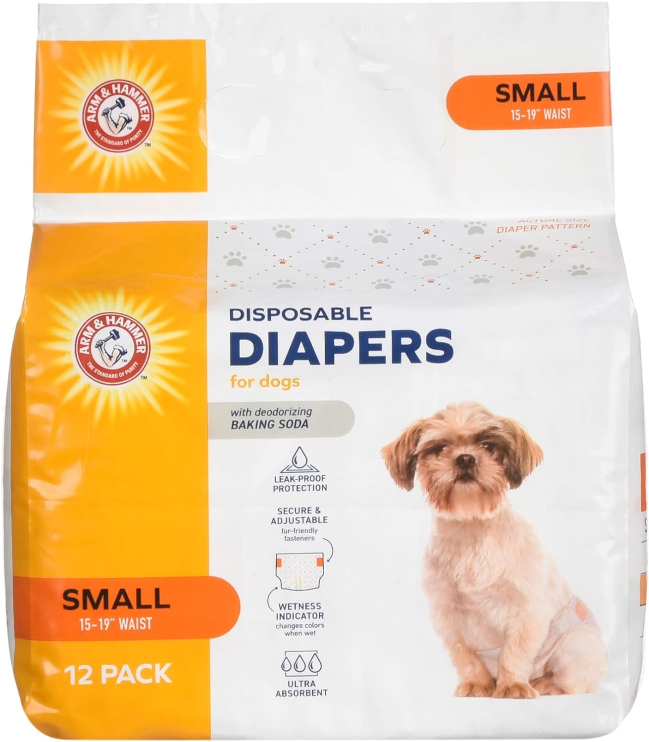 Arm & Hammer For Pets for Pets Female Dog Diapers, Size Small, Ultra-Absorbent