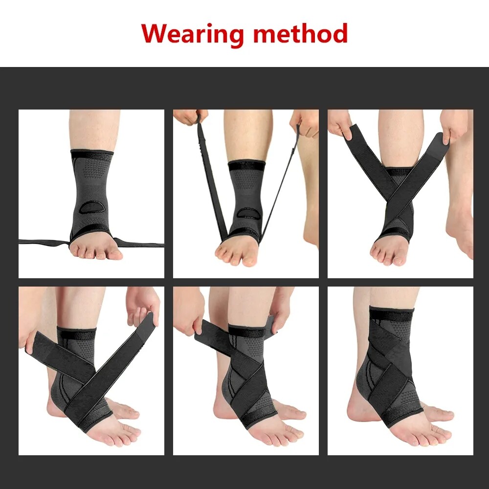 Adjustable Ankle Support Compression Ankle Brace Protector Gym Bandage Straps HW