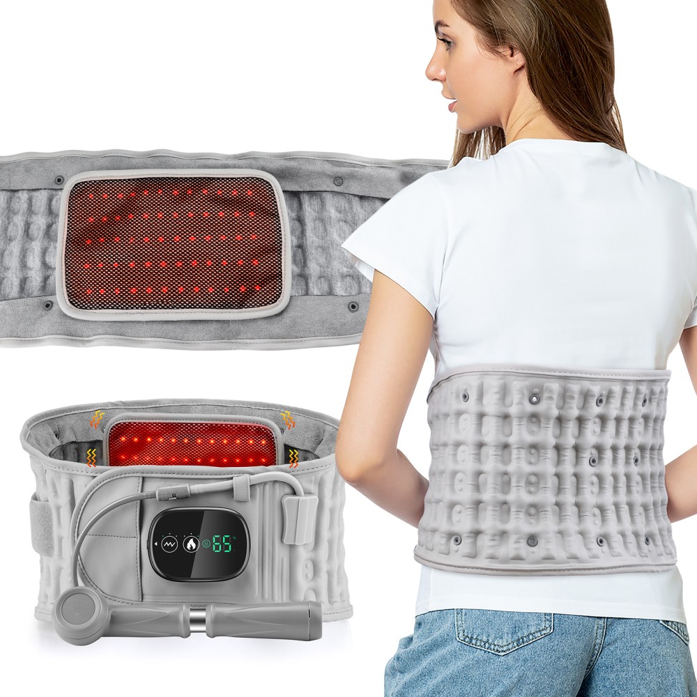 LED Heating Massage Decompression Belt Lumbar Support for Lower Back Pain Relief