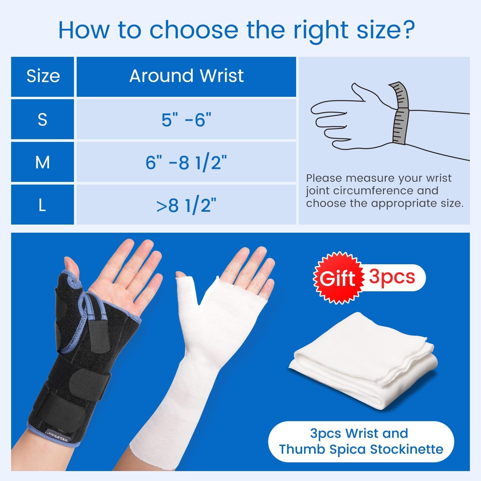 Carpal Tunnel Wrist Brace with Thumb Stabilizer – Night Support for Pain Relief,