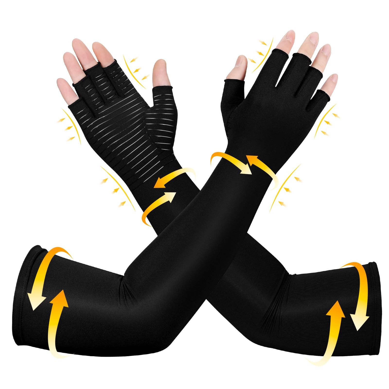 Zuscot Long Copper Compression Arthritis Gloves for Women & Men, Medical Arm …