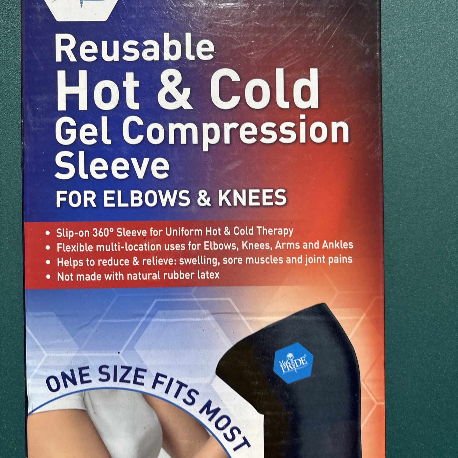 MED PRIDE Reusable Hot & Cold Gel Compression Sleeve For Elbows Arms Knees 1 Pc