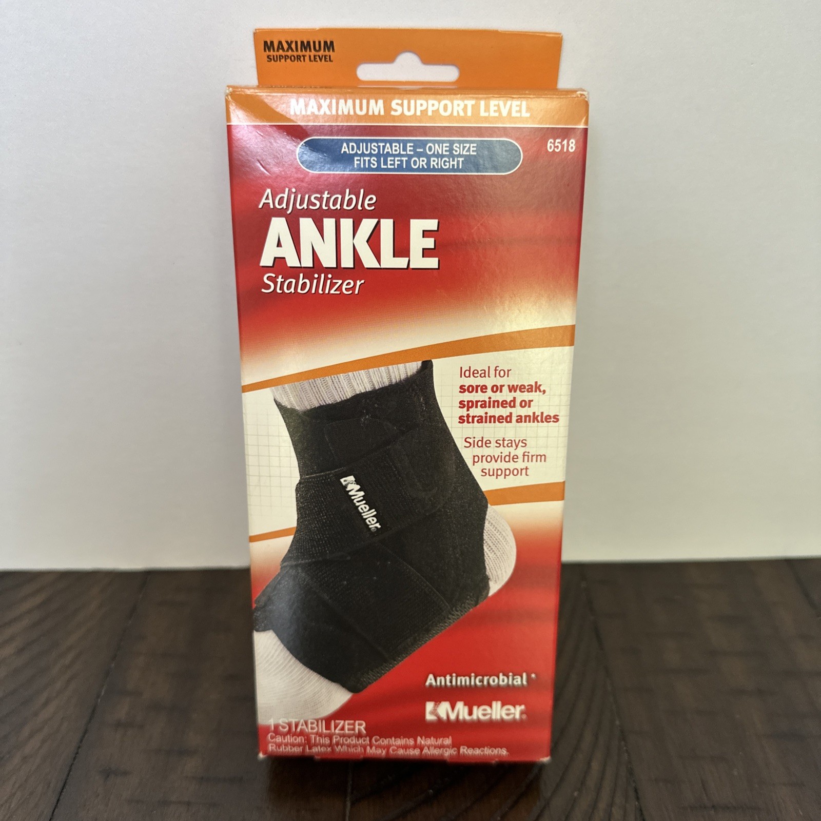 Mueller Adjustable Ankle Stabilizer Maximum Support One Size Unisex Black # 6518