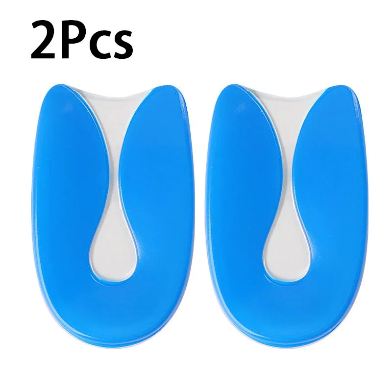 2pcs/4pcs Gel Heel Protectors Shock Absorbing Insoles Soft Elastic Silicone