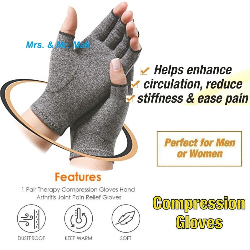 Arthritis Medical Gloves Compression Copper Pain Relief Wrist Support Brace (M)