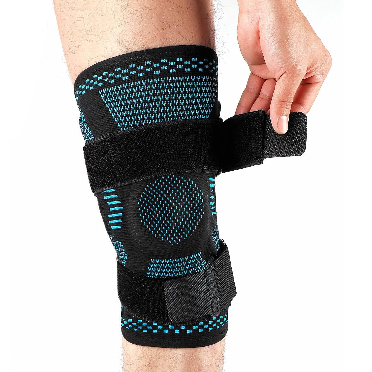 Compression Knee Brace with Side Stabilizers Patella Gel for Running Gym